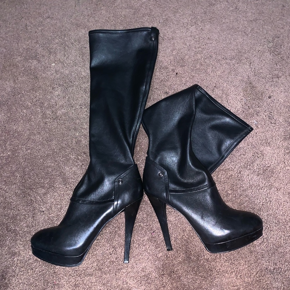 Leather knee-high boots